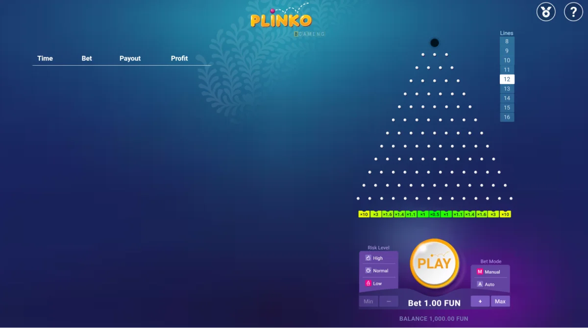 Jugar a Plinko en línea