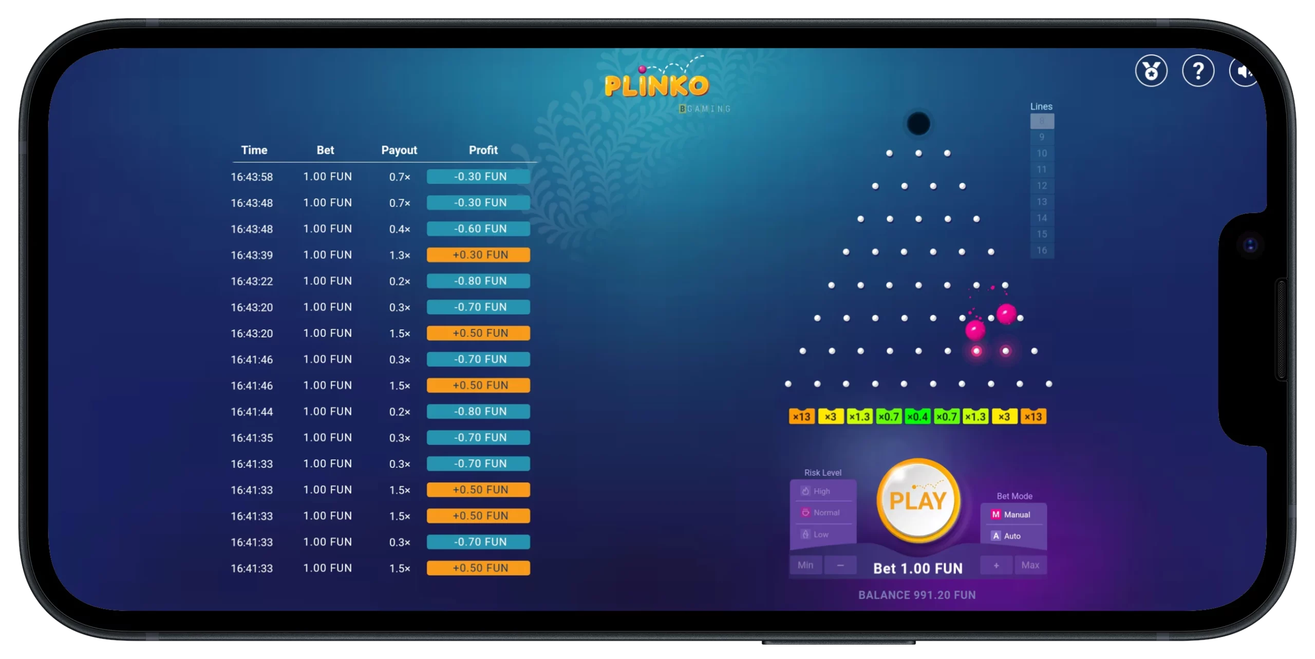 Play Plinko on Mobile